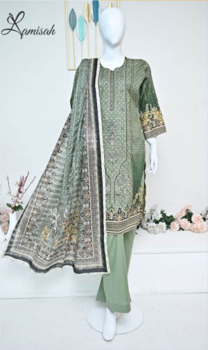 Noor e Azal 3 Piece Embroidered Lawn D-207-B