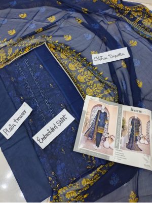 Noor e Azal 3 Piece Embroidered Lawn W-7