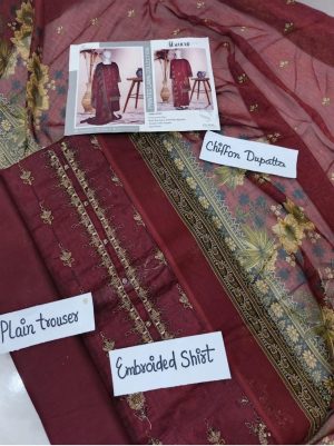 Noor e Azal 3 Piece Embroidered Lawn W-9