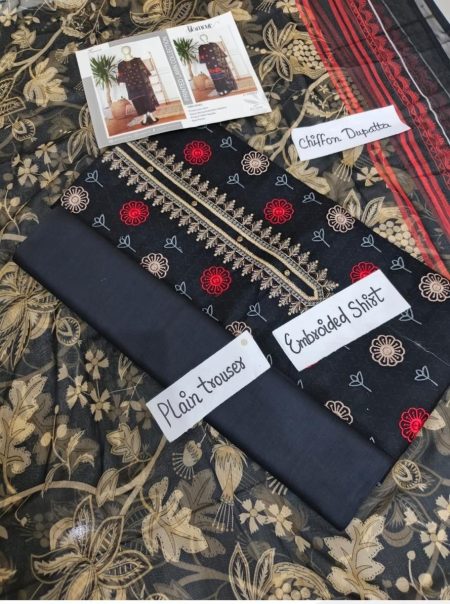 Noor e Azal 3 Piece Embroidered Lawn W-14