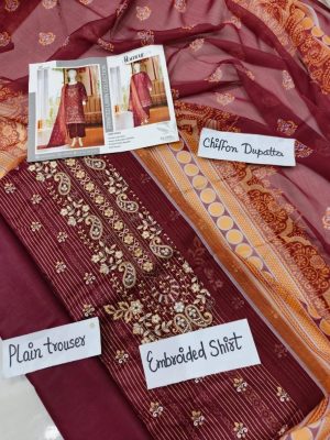 Noor e Azal 3 Piece Embroidered Lawn W-22