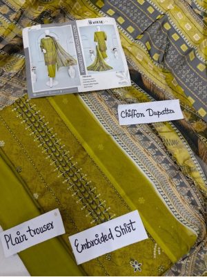 Noor e Azal 3 Piece Embroidered Lawn W-24
