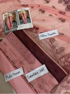 Noor e Azal 3 Piece Embroidered Lawn W-26