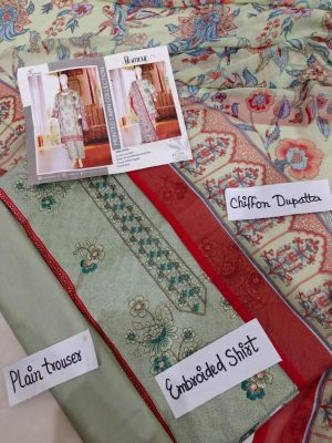 Noor e Azal 3 Piece Embroidered Lawn W-28