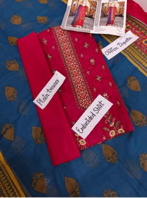 Noor e Azal 3 Piece Embroidered Lawn W-2